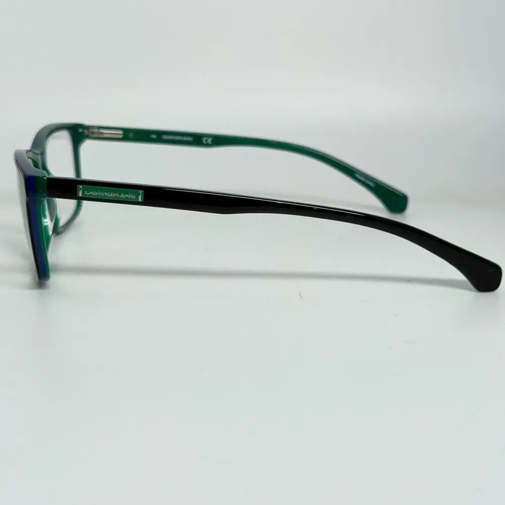 Calvin Klein Jeans CKJ301 041 Black Teal Green Eyeglasses Frames 56-17 145 17946